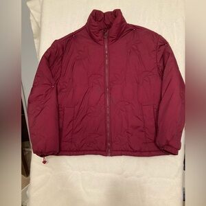 Adidas Trefoil Puffer Maroon Quilted Jacket